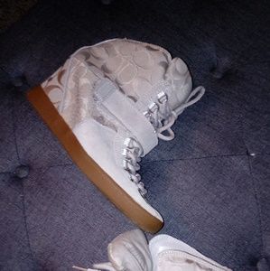 Grey Hightop Coach Signature Shoes Sz10